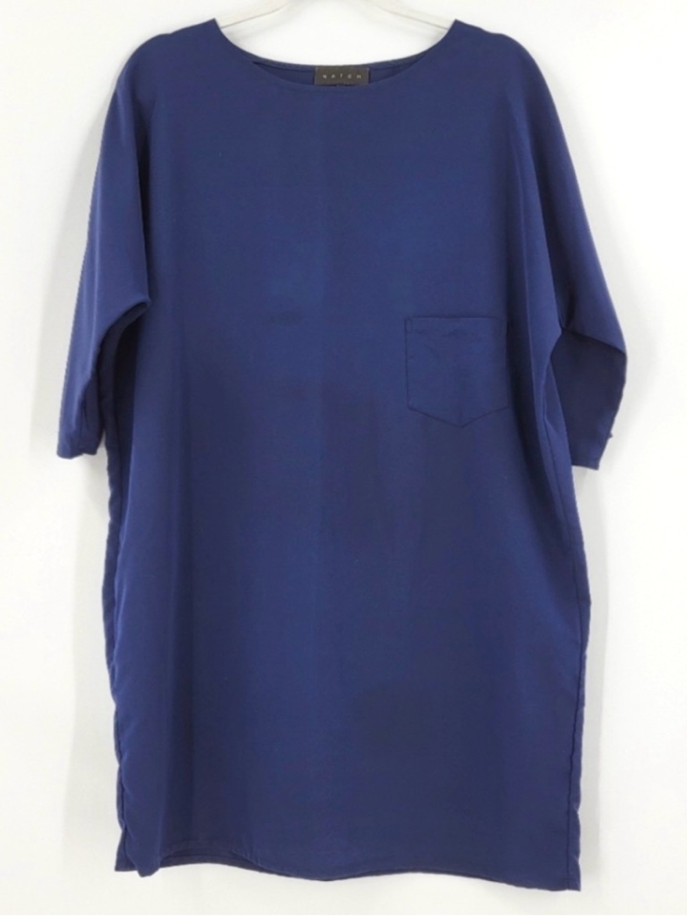 HATCH Maternity One Size Petite Navy Blue Shift Oversized 3/4 Sleeve Dress P S